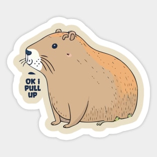Capybara Capybara Capybara Ok I Pull Up Sticker